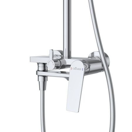 COMFORT-CVD-01 Душевая стойка со смесителем и изливом, хром, артикул COMFORT-CVD-01