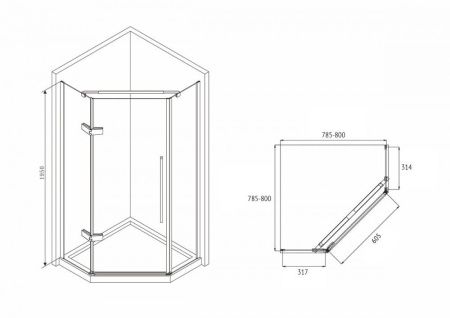 Душевой уголок ABBER Ewiges Wasser AG05080B Душевой уголок ABBER Ewiges Wasser AG05080B