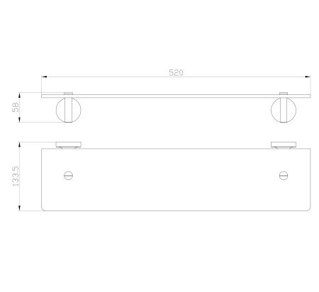 Стеклянная полка для ванной WONZON & WOGHAND SIMPLE, Хром (WW-6527)