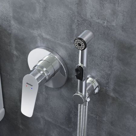 777510001 Jupiter, смеситель монтируемый в стену с гиг. душем, хром, артикул 777510001