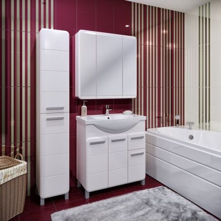 Шкаф пенал Runo Эрика 30 4620750027834 универсальный Белый, артикул 4620750027834