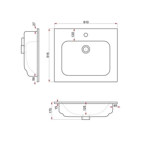 Раковина Dreja Just Flat 42061-KL, артикул 42061-KL