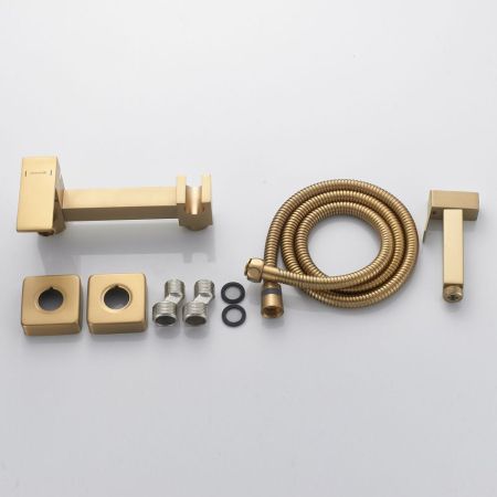 Гигиенический душ со смесителем Shevanik S137G, золотой сатин