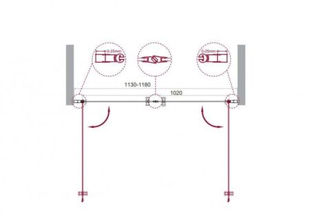 Душевая дверь BelBagno ETNA-B-2-140-C-Cr
