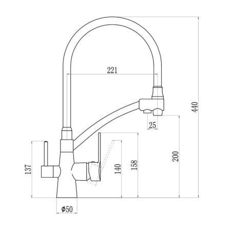 Смеситель для кухни с подключением к фильтру Savol S-L1805L-04, сатин