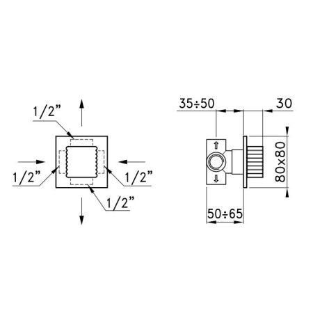 Stella Casanova Встраиваемый переключатель для ванны/душа 0/150, цвет: хром, артикул CS 01200 CR00