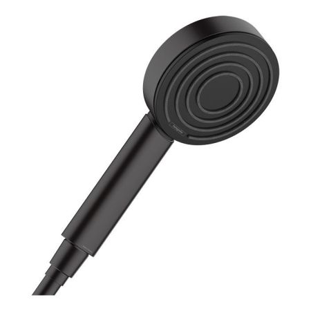 Ручной душ, Hansgrohe, Pulsify S, размер душевого диска, мм-105, форма-круглая, количество режимов-1, тип струи-PowderRain, соединительная резьба G ½, цвет-чёрный матовый, артикул 24120670
