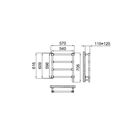 Irsap Minuete Полотенцесушитель электрический ш*в*г 540*596*60мм, цвет 52 золото