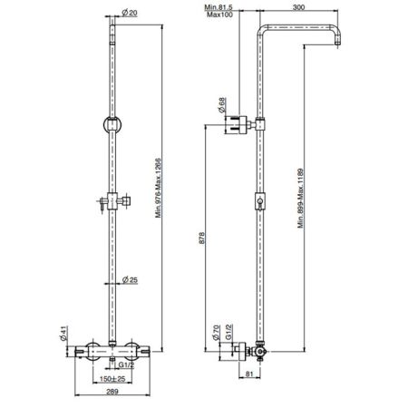 FIMA|Carlo Frattini Wellness Смеситель для душа внешнего монтажа, термостатический, с душевой стойкой, цвет хром