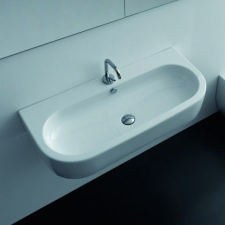 Kerasan Flo раковина 90х42 с 1 отверстием под смеситель, цвет белый, артикул 3151bi*1