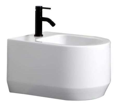 White Ceramic Tao, подвесное биде c крепежом, 53x38x30,5h см, цвет белый глянцевый, артикул W1080401