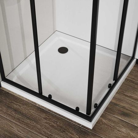 Душевой уголок City VSS-5CT900CLB, 900*900, черный, стекло прозрачное, артикул VSS-5CT900CLB