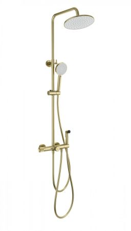 Душевая система с техническим душем и термостатом WONZON & WOGHAND, Брашированное золото (WW-B3097-A-BG), артикул WW-B3097-A-BG