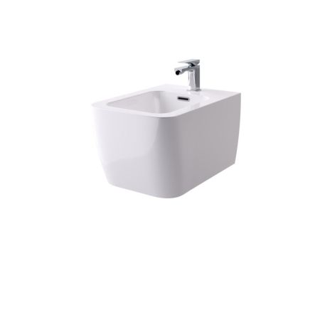 Hidra Kiub, подвесное биде c крепежом, 54x36,5x28h см, цвет черный матовый, артикул KIW14/026