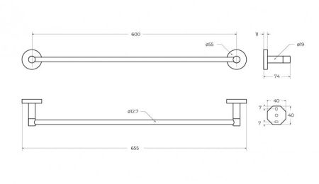 RELAX-TH-50-BORO Полотенцедержатель 50,5 см, исполнение брашированное золото, артикул RELAX-TH-50-BORO