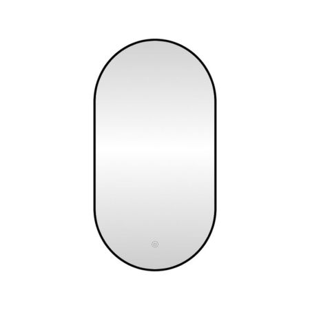 Зеркало с подсветкой LED Fixsen FX-3090B овальное 50х90 см, черное, артикул FX-3090B