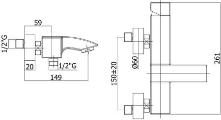 Смеситель для ванны с душем Paffoni Level LEC022CR, артикул LEC022CR