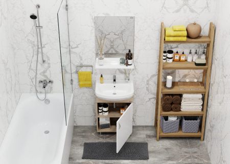 Комплект ONIKA ЭКО 52 дуб сонома (3в1: тумба+раковина+зеркало)