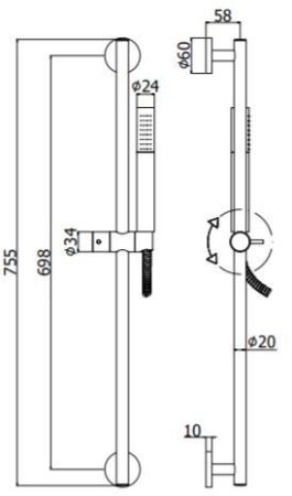 Душевой гарнитур Paffoni Life ZSAL135HG медовое золото, артикул ZSAL135HG