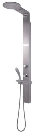 Gedy G-WELLNESS 02, многофункциональная душевая панель с термостатом, цвет нержавеющая сталь