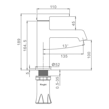 Смеситель для раковины Raglo R20.10.33, медь