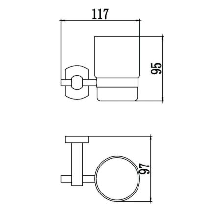 Стакан для ванной комнаты Savol S-009958, хром, артикул S-009958