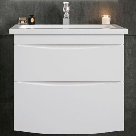 Тумба под раковину Бриклаер Вега 70 подвесная Белый глянец