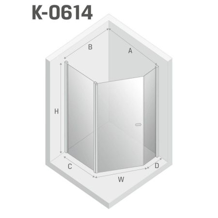 Душевое ограждение NEW TRENDY NEW SOLEO BLACK 100x80x195 K-0614 (черный), артикул K-0614