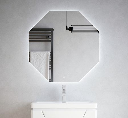 Зеркало LED "Каре 700х700" V, 8 граней, сенсор