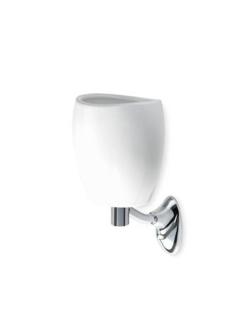 Stil Haus Zefiro, настенный керамический стакан, цвет хром - черная керамика, артикул ZE10(08-NE)