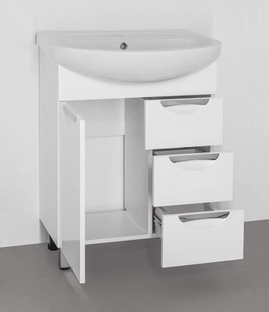 Тумба с раковиной Style Line Жасмин 65 (3 ящ.) под умывальник Стелла 65, артикул ЛС-00000035