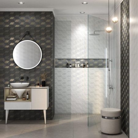 Тумба CONO подвесная с открытой полкой и ящиками 97, белая матовая-лимо, артикул CO.97\LIM