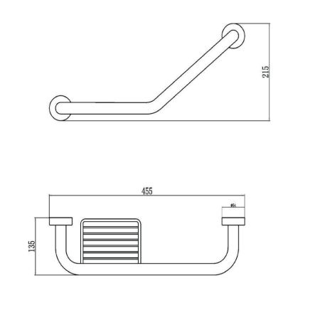 Поручень с мыльницей для ванной Savol S-01030L, хром