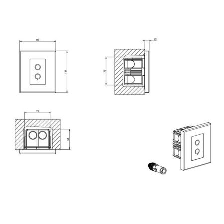 GESSI Сенсорная панель для управления хромотерапией, для систем, встраиваемых в потолок, цвет Черный матовый, артикул RIR5255#299