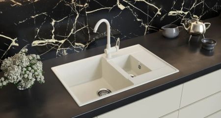 Кухонная мойка Ulgran Quartz Prima 780 1,5K-01, жасмин, артикул Prima 780 1,5 K-01