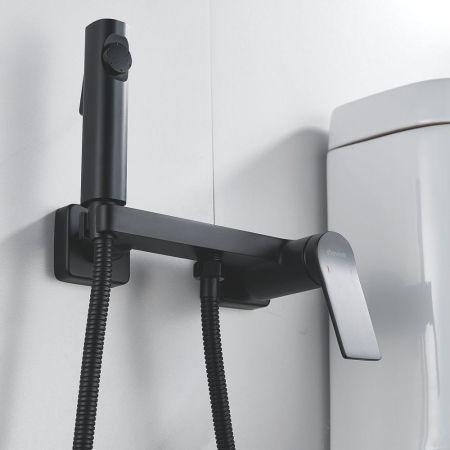 Гигиенический душ со смесителем Shevanik S4105H-1, черный