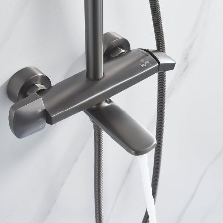 Душевая система Rose R3936T, оружейная сталь, артикул R3936T