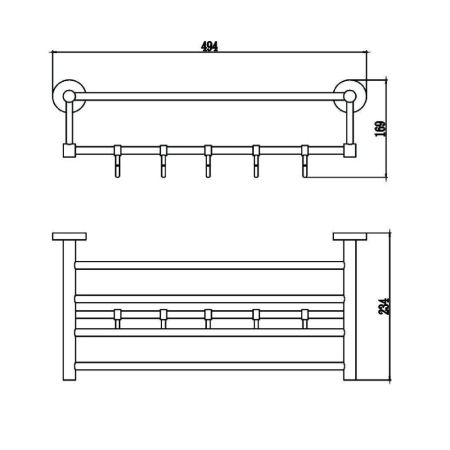 Полка для полотенец Savol S-508745, хром, артикул S-508745