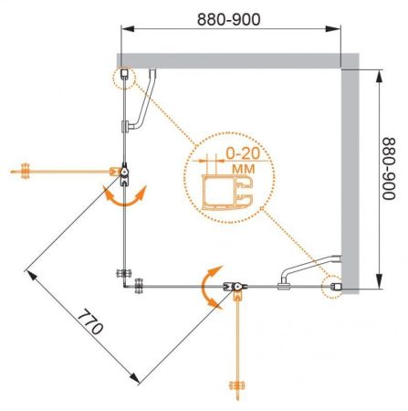 Душевой уголок CEZARES ELENA A-22, артикул ELENA-W-A-22-120-P-Cr