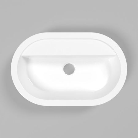 Умывальник WHITECROSS Malachite C 55x35 (белый глянец) иск. камень