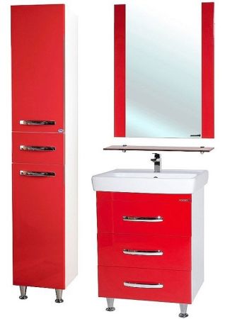 Зеркало Bellezza Рокко 80 4613713030033 с полкой Красное, артикул 4613713030033