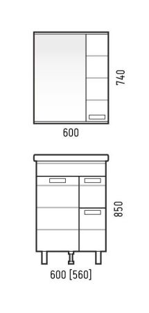 Тумба "Денвер 60 Z2", Сомо 60, артикул SD-00000530