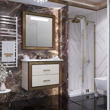 Мебель для ванной Карат 80 Opadiris Бежевый/золото