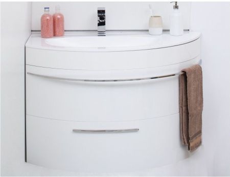 Тумба под раковину De Aqua Эскалада 100 L белый, подвесная с ручкой, артикул 00186739