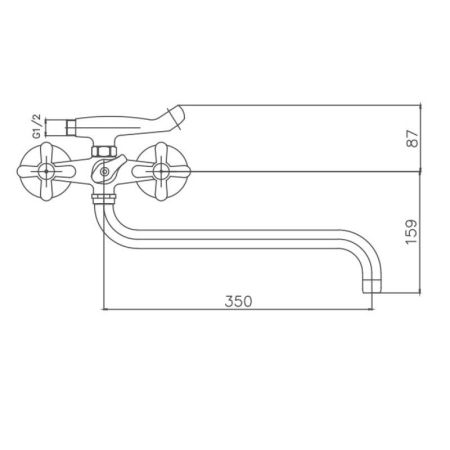 Смеситель для ванны Cron CN2625, хром