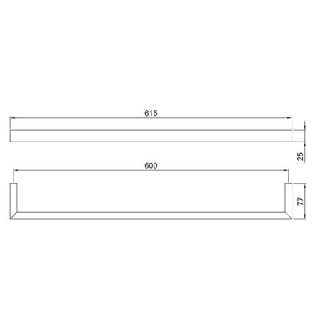 Fantini Linea Полотенцедержатель 600мм, цвет: Matt Gun Metal PVD