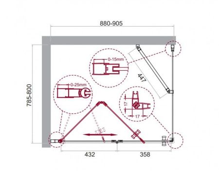 Душевой уголок BelBagno ALBANO-ASH-1-70/90-C-Cr