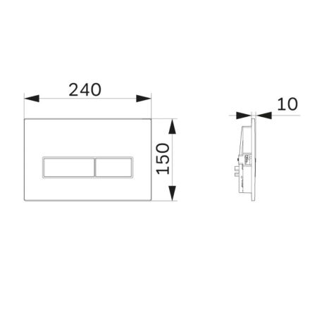 I110351 ErgoFit М, клавиша для инсталляции пластик, хром глянц, артикул I110351