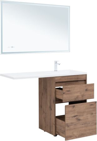 Тумба под раковину Aquanet Токио 58 дуб веллингтон (напольная 2 ящика)