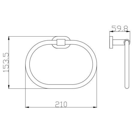 Кольцо для полотенец Rav Slezak YUKON YUA0104CB, хром/белый
